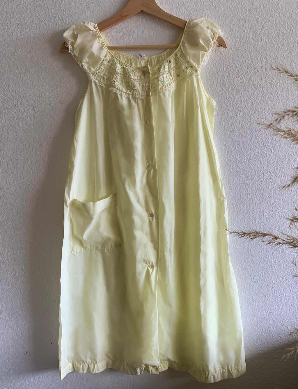 Pastel Yellow Nightgown Housecoat